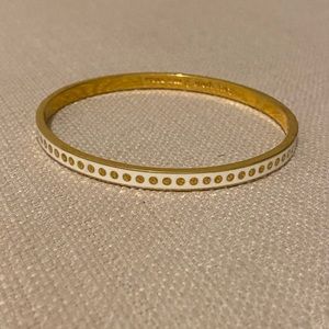 Kate Spade White/Gold Polka Dot Bangle